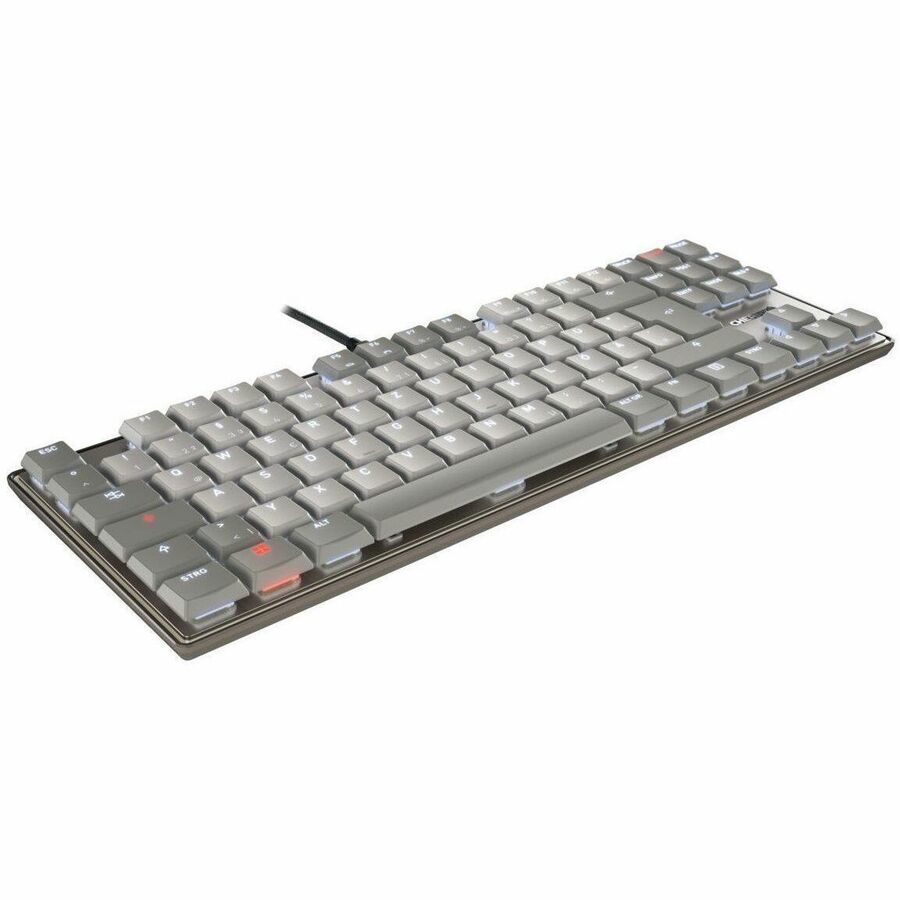CHERRY MX25550 Gaming Keyboard - Tenkeyless - Cable Connectivity - USB Type C Interface - LED - German - Warm Grey