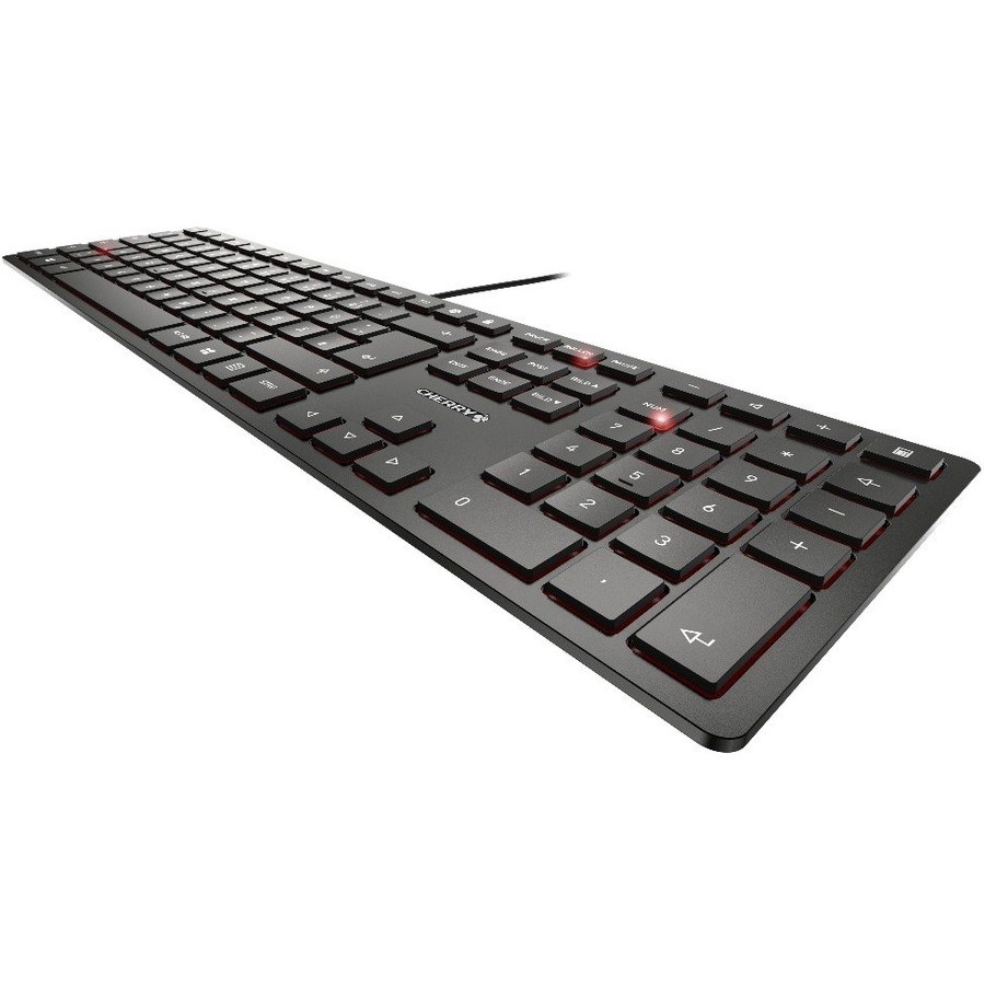 CHERRY KC 6000 SLIM Rugged Keyboard - Cable Connectivity - USB Type A Interface - Switzerland - Black