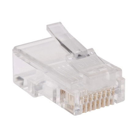 Eaton Tripp Lite Series RJ45 Plugs for Flat Solid / Stranded Conductor Cable, 100-Pack