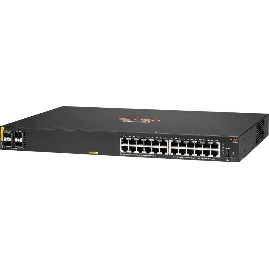 HPE 6100 24 Ports Manageable Ethernet Switch - Gigabit Ethernet, 10 Gigabit Ethernet - 10/100/1000Base-T, 10GBase-X