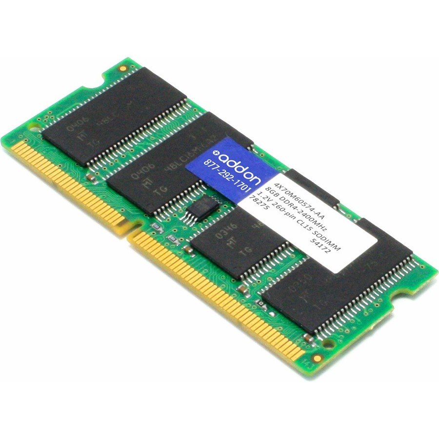 AddOn Lenovo&reg; 4X70M60574 Compatible Factory Original 8GB DDR4-2400MHz Single Rank x8 1.2V 260-pin CL15 SO-DIMM