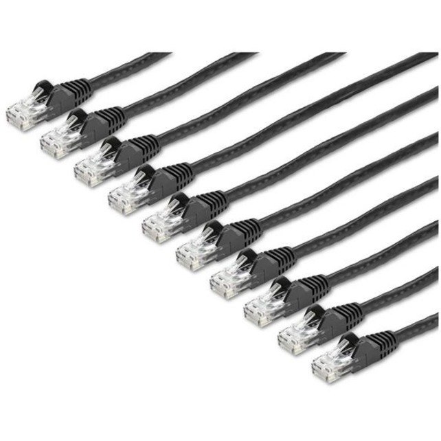 StarTech.com 15 ft. CAT6 Ethernet Cable - 10 Pack - ETL Verified - Black CAT6 Patch Cord - Snagless RJ45 Connectors - 24 AWG - UTP