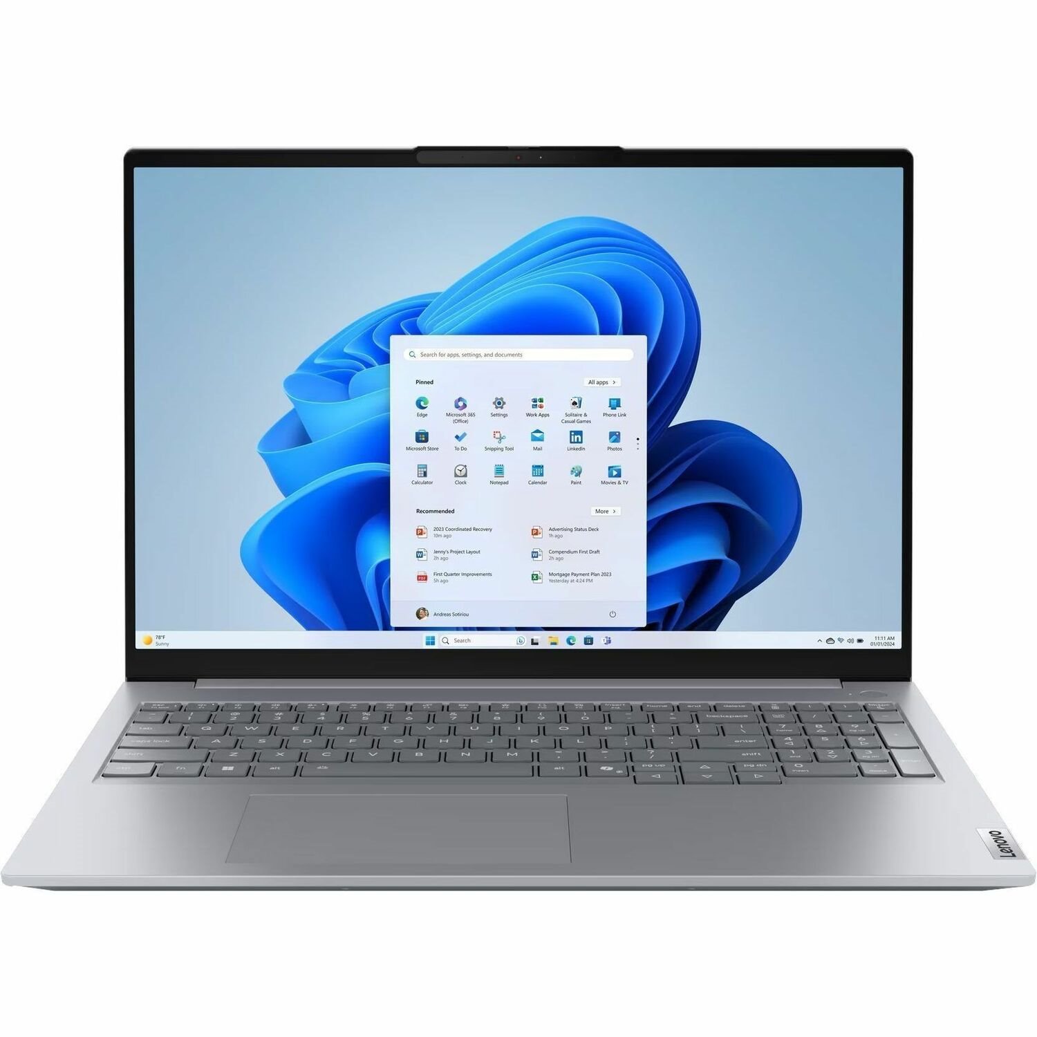 Lenovo ThinkBook 16 G8 IAL 21SK0077UK 40.6 cm (16") Notebook - WUXGA - 60 Hz - Intel Core Ultra 5 2nd Gen 225U - 16 GB - 512 GB SSD - English (UK) Keyboard - Arctic Gray