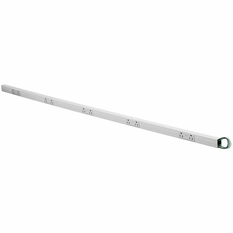 Hubbell Premise Wiring Raceway, PlugTrak, 15A 125V, 6' Length, 6 Duplex Receptacles, Two Circuit, White