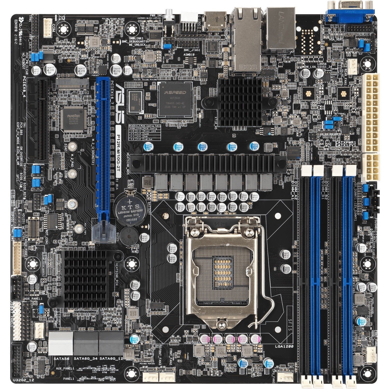 Asus P12R-M-10G-2T Server Motherboard - Intel C252 Chipset - Socket LGA-1200 - Micro ATX