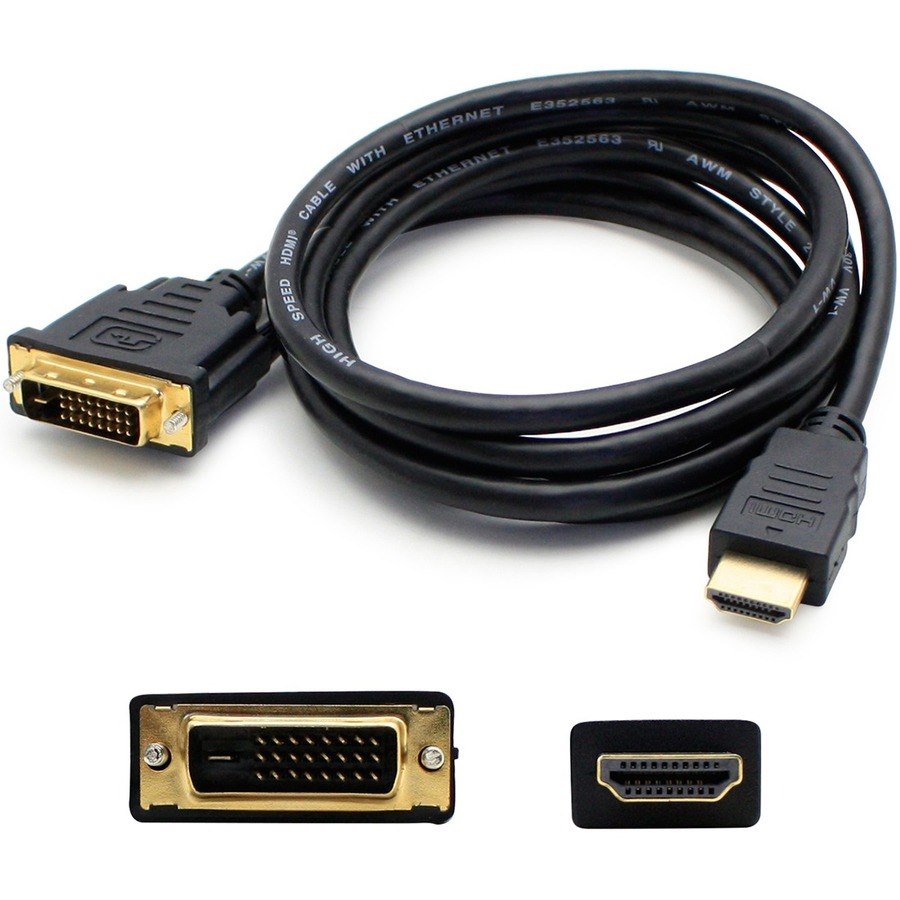 AddOn 12ft HDMI 1.3 Male to DVI-D Dual Link (24+1 pin) Male Black Cable For Resolution Up to 2560x1600 (WQXGA)