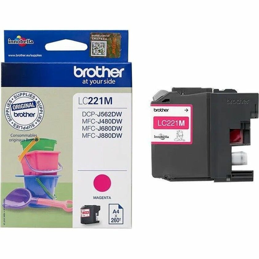 Brother LC221M Original Standard Yield Inkjet Ink Cartridge - Magenta Pack