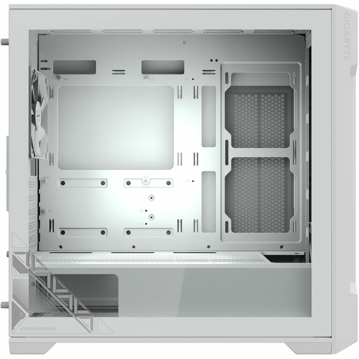 GIGABYTE Computer Case - Mini ITX, Micro ATX Motherboard Supported - Mid-tower - Tempered Glass, Steel, Plastic - White
