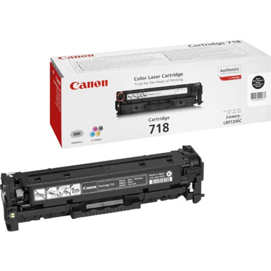 Canon 718 Original Laser Toner Cartridge - Black - 2 Pack