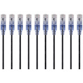 Monoprice 10-Pack, SlimRun Cat6A Ethernet Network Patch Cable, 1ft Black
