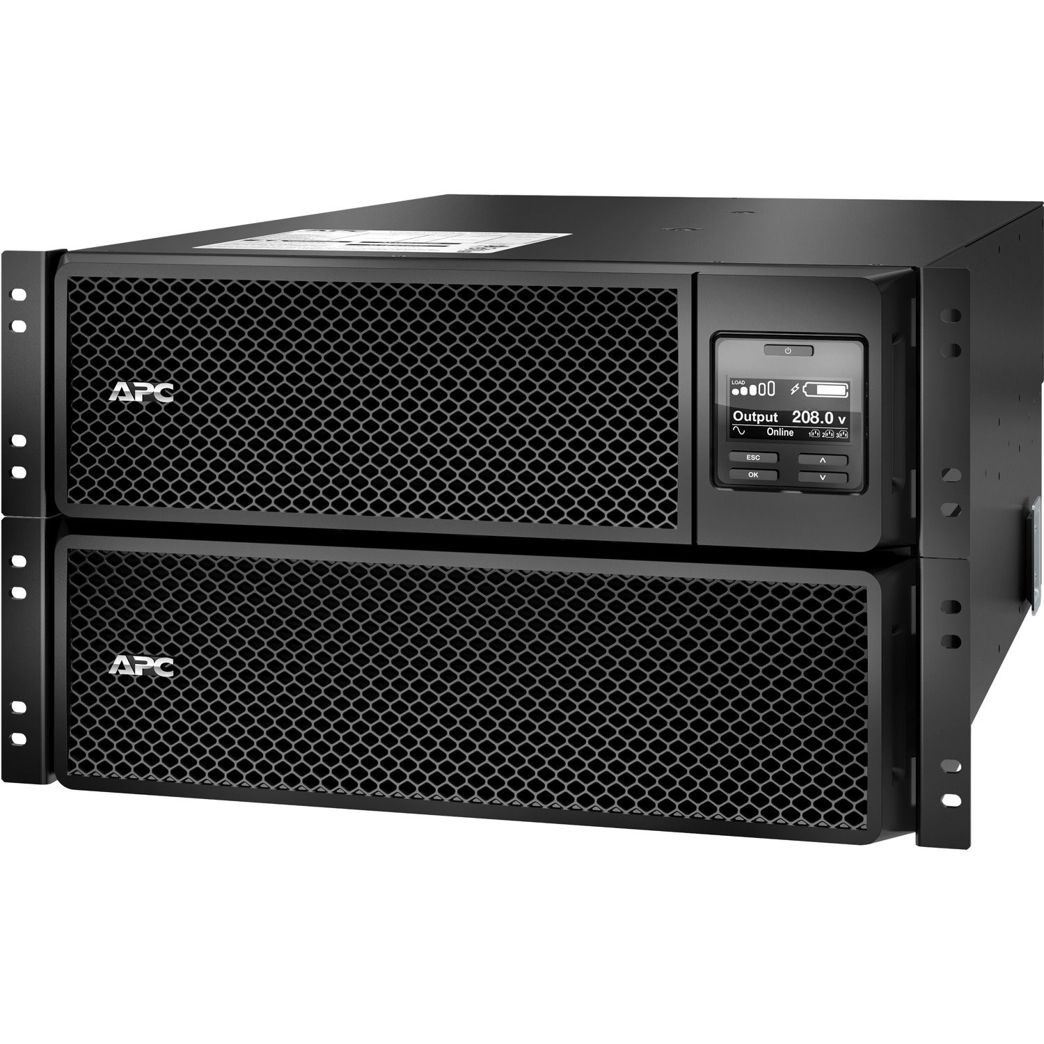 APC Smart-UPS On-Line, 10kVA/10kW, Rackmount 6U, 208V, 4x L6-20R+2x L6-30R NEMA outlets, Network Card+SmartSlot, Extended runtime, W/ rail kit