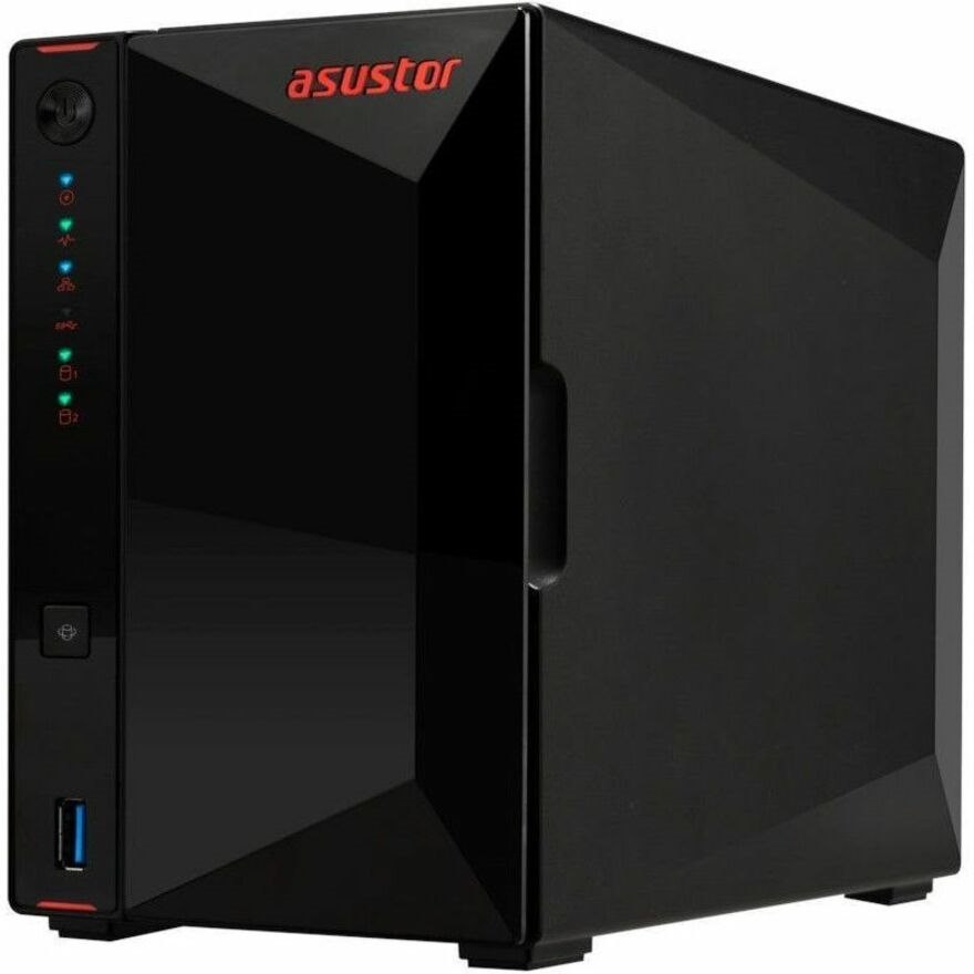 Asustor AS5402T, 2 Bay NAS, Intel Quad-Core 2.0GHz CPU, 4X M.2 NVMe SSD Slots, 2x2.5GbE Ports, 4GB DDR4 RAM, for Gaming and Live Stream, Network Attached Storage(Diskless)