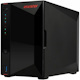 Asustor AS5402T, 2 Bay NAS, Intel Quad-Core 2.0GHz CPU, 4X M.2 NVMe SSD Slots, 2x2.5GbE Ports, 4GB DDR4 RAM, for Gaming and Live Stream, Network Attached Storage(Diskless)
