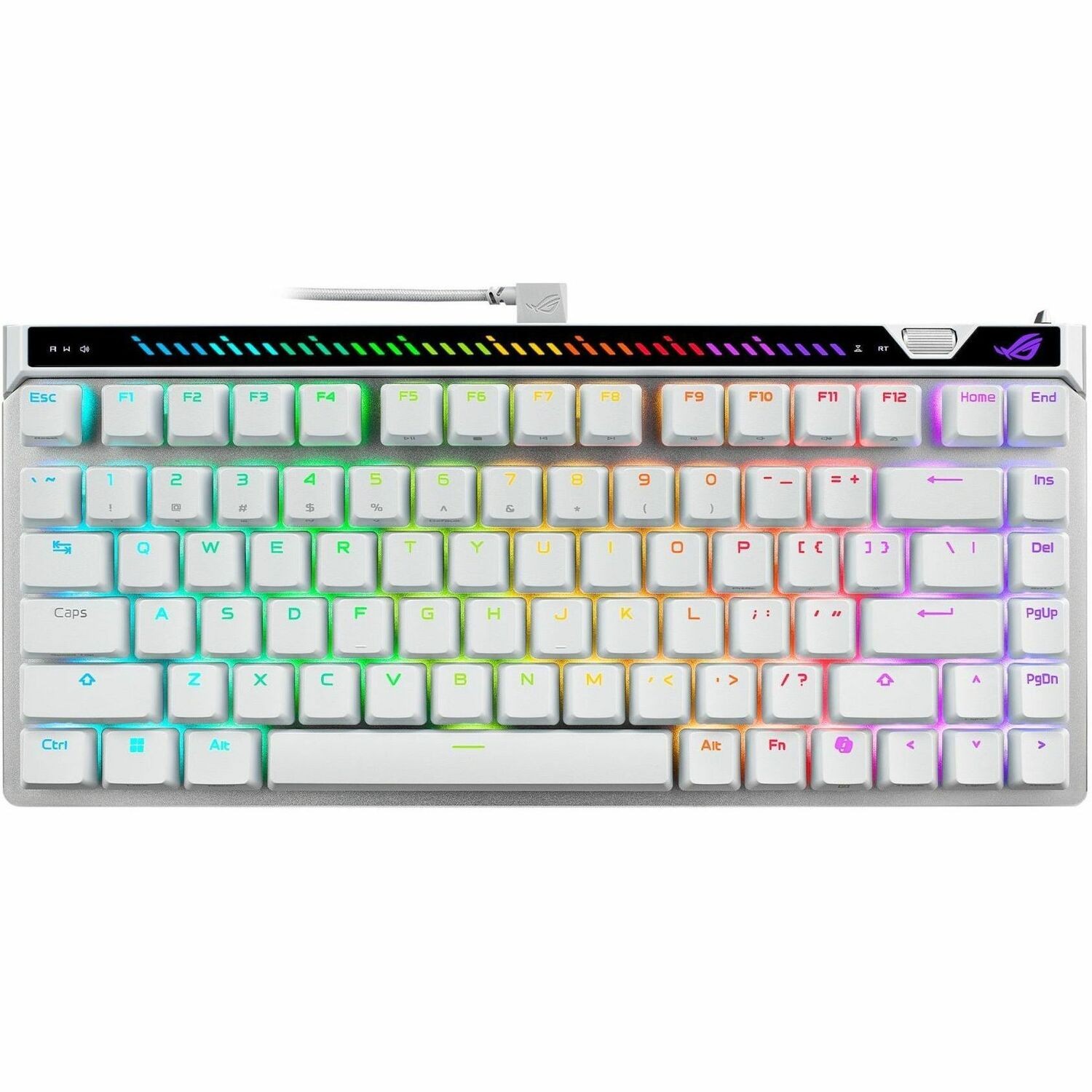 Asus ROG Falchion Ace 75 HE Gaming Keyboard - Cable Connectivity - USB 2.0 Interface - White