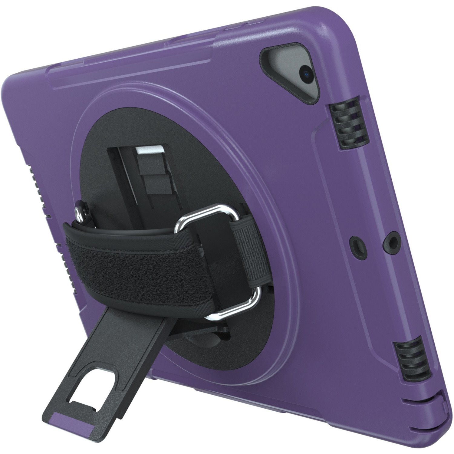 CTA Digital Protective Case with Build in 360Â&deg; Rotatable Grip Kickstand for iPad 7th/ 8th/ 9th Gen 10.2, iPad Air 3, iPad Pro 10.5, Purple