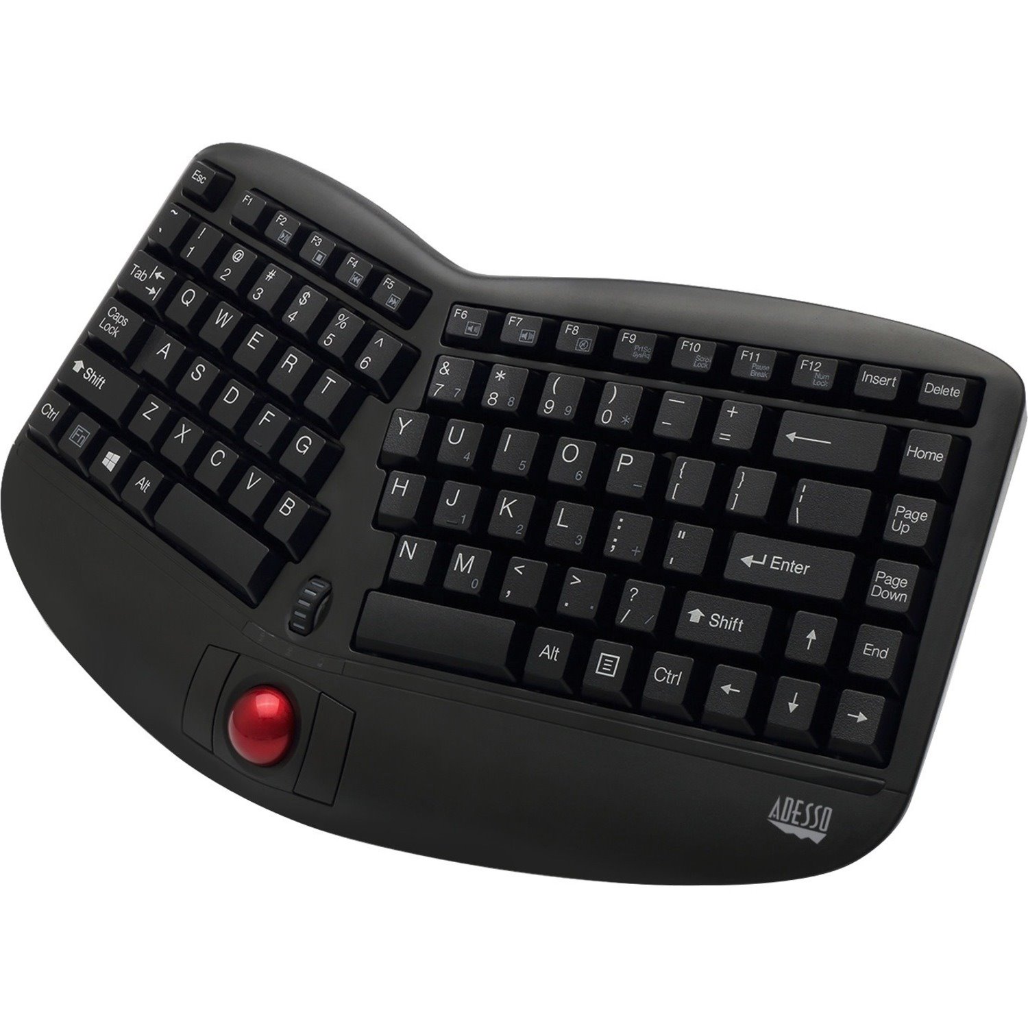 Adesso Tru-Form Media 3150 - 2.4 GHz Wireless Ergo Trackball Keyboard