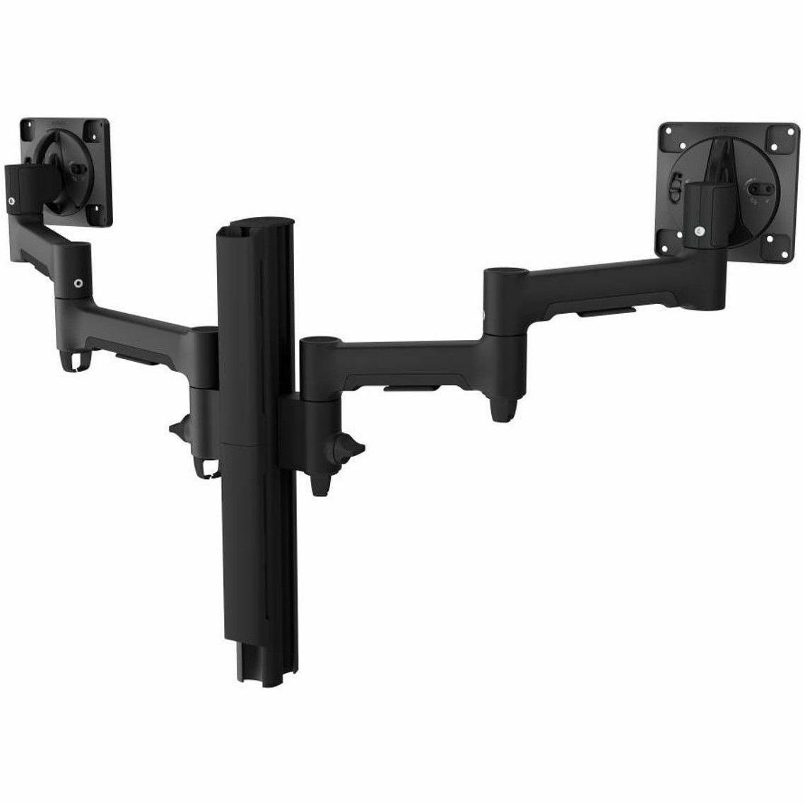 Atdec AWMS-2-4640 Mounting Arm for Monitor, Flat Panel Display, Curved Screen Display - Black - Landscape/Portrait