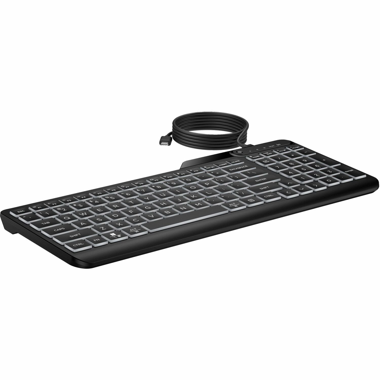 HP 405 Tastatur - Kabel Konnektivität - USB Typ-A Schnittstelle - LED - Schwarz