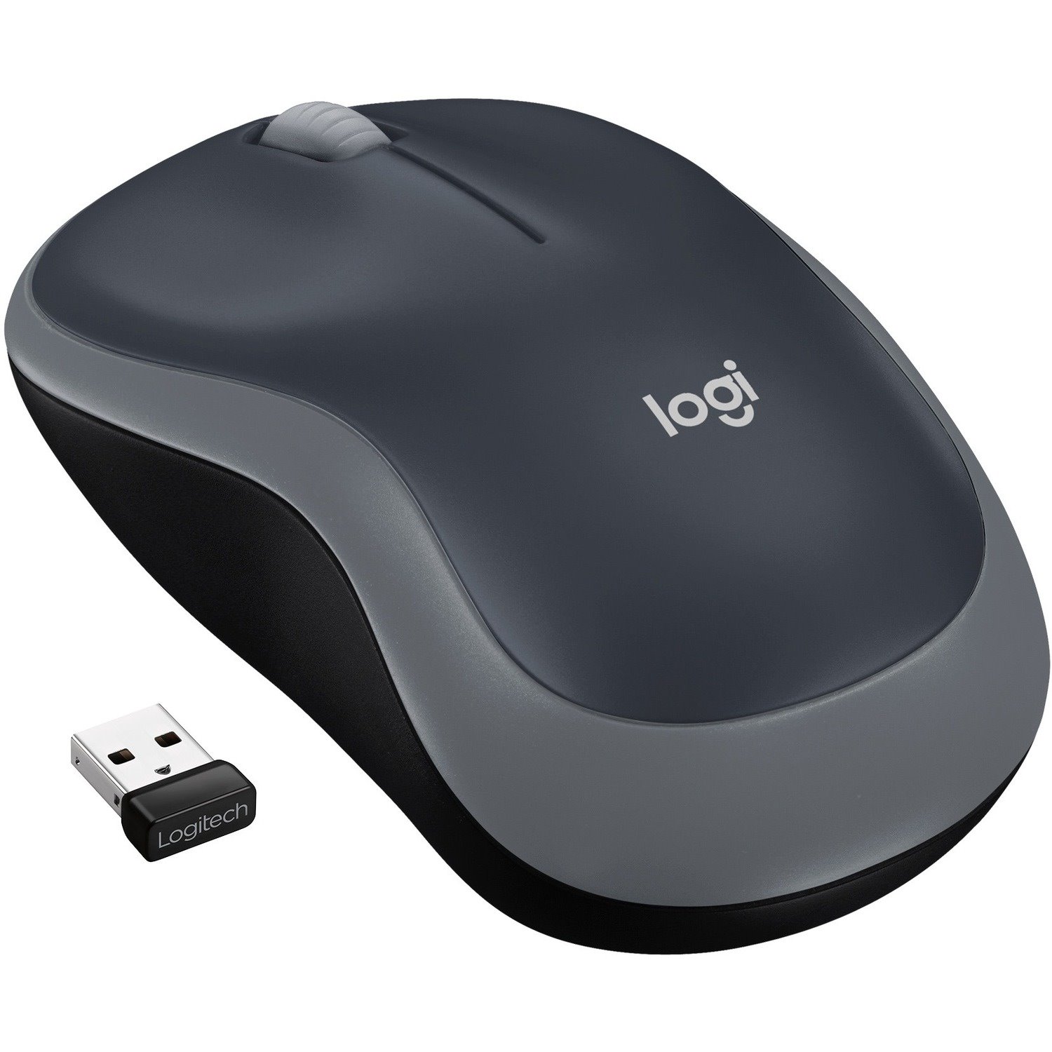Logitech M185 Mouse - Radio Frequency - USB - Optical - 3 Button(s) - Silver - 1 Each