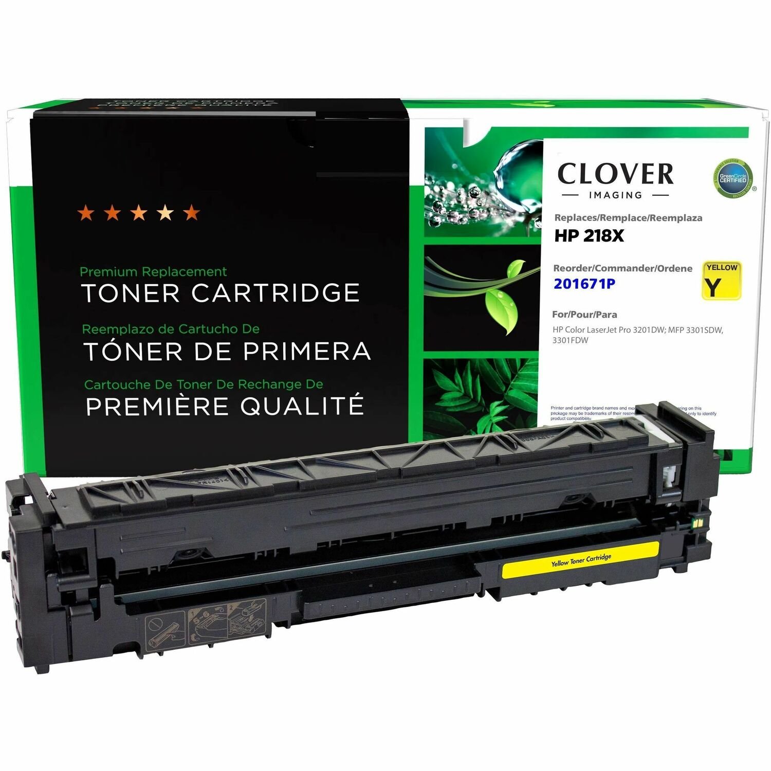 Clover Technologies Remanufactured High Yield Laser Toner Cartridge - Alternative for HP 218x (W2182X) - Yellow - 1 Each