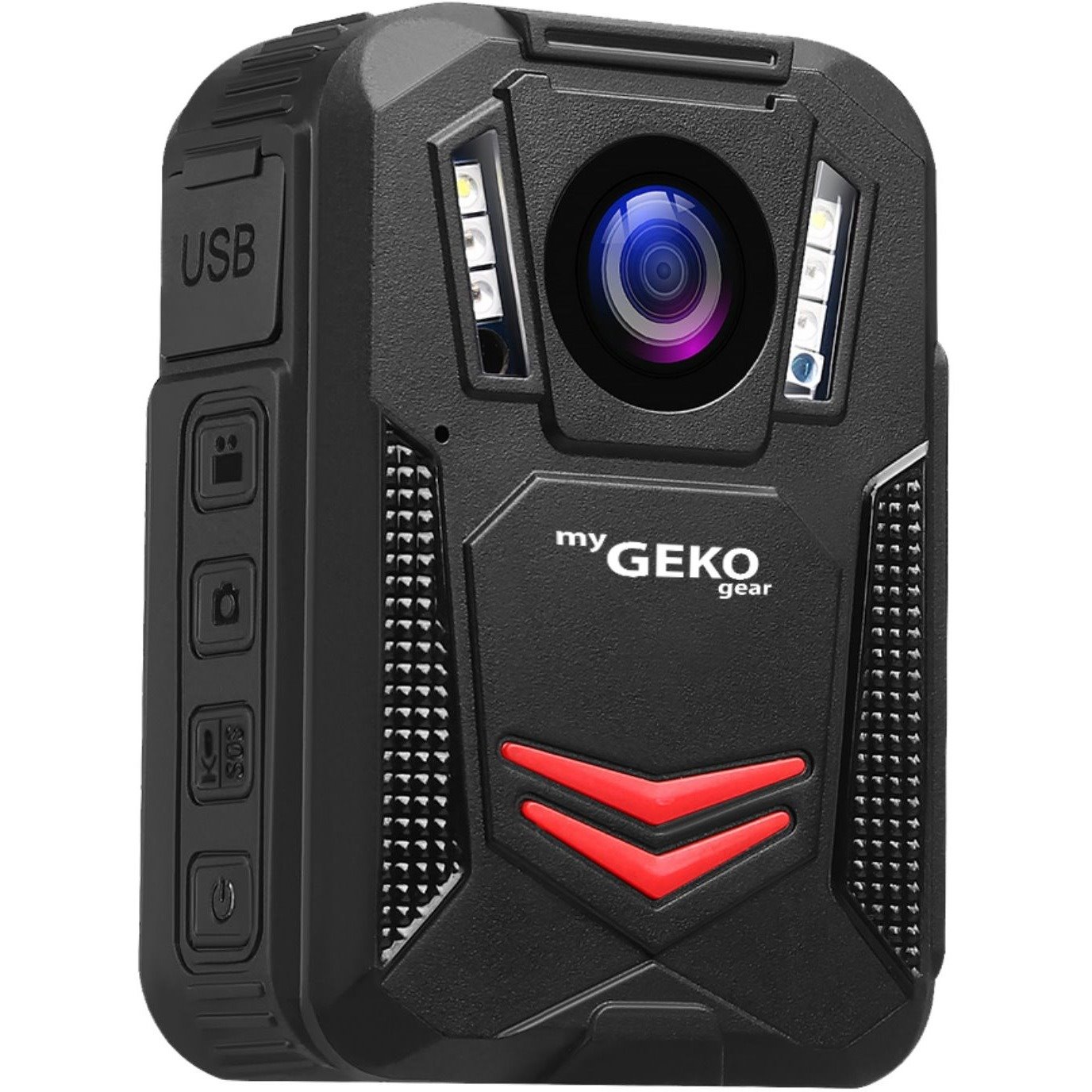 myGEKOgear by Adesso Aegis 300 1512p Extreme HD Body Cam with GPS Logging, Infrared Night Vision,Password Protected System,IP65 Water Resistance, 2" LCD Screen, 32GB Storage, Long Battery Life (19 Hours Total - 2 Removable Batteries)