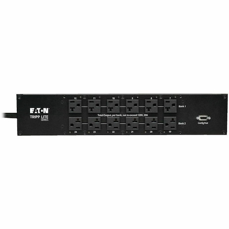 Eaton Tripp Lite Series 2.9kW Single-Phase Switched Automatic Transfer Switch PDU, 2 120V L5-30P Inputs, 24 5-15/20R & 1 L5-30R Outputs, 2U, TAA