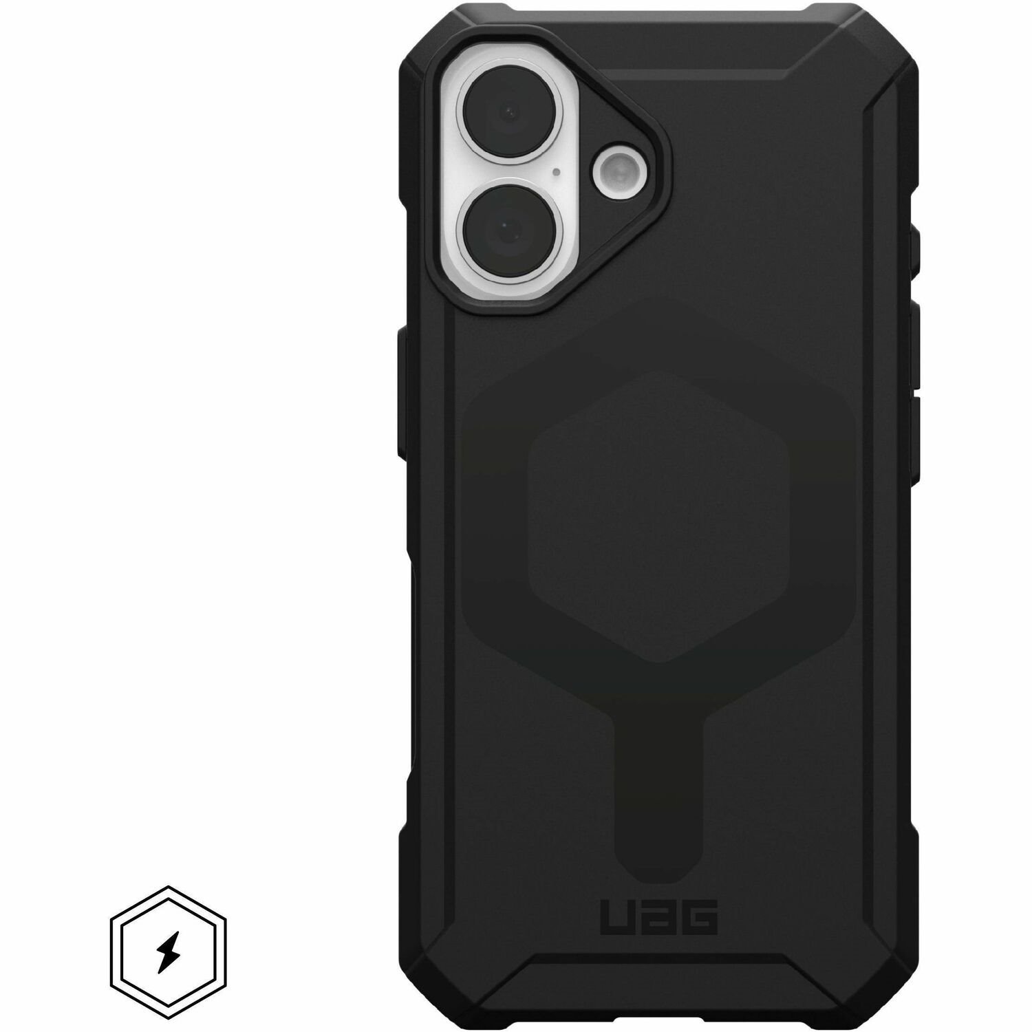 Urban Armor Gear Essential Armor Robuust Case voor Apple iPhone 16 Smartphone - Zwart