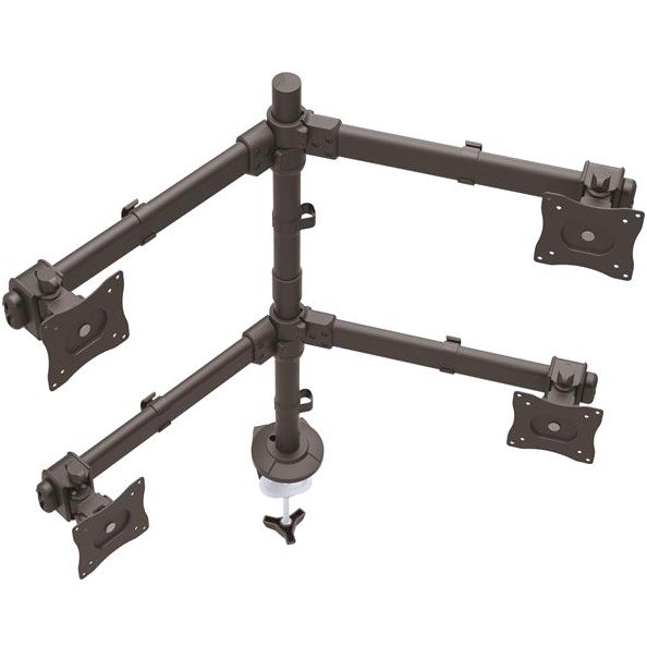 StarTech.com Desk Mount Quad Monitor Arm, 4 VESA Displays up to 27" (17.6lb/8kg), Ergonomic Height Adjustable Articulating Pole Mount