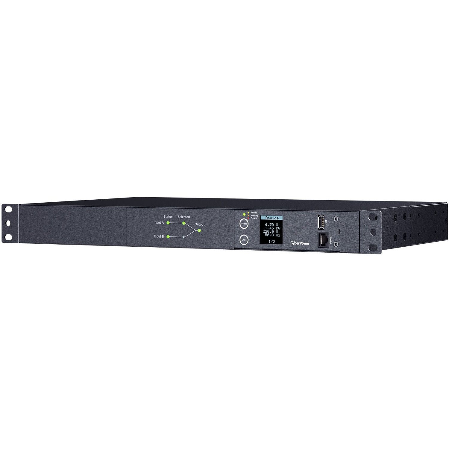 CyberPower PDU24004 Single Phase 200 - 240 VAC 15A Metered ATS PDU