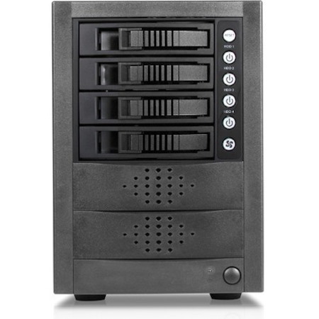 RAIDage JAGE5BT4MSBK Drive Enclosure 12Gb/s SAS, SATA/600 - Mini-SAS HD Host Interface Tower - Black