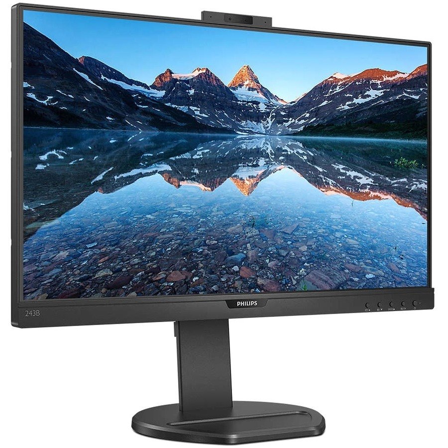 Philips 243B9H 24" Class Webcam Full HD LCD Monitor - 16:9 - Textured Black