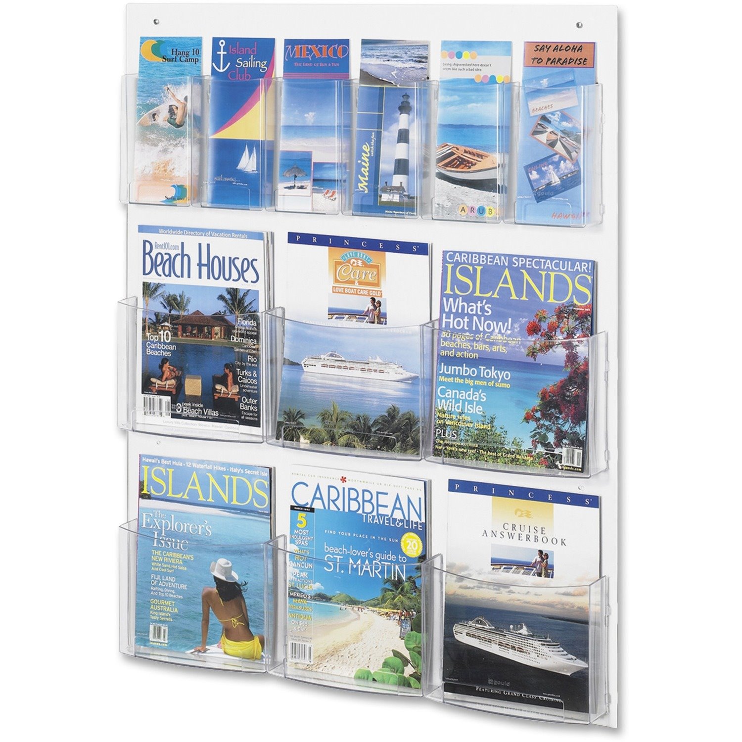 Safco Clear2c 6 Magazine and 6 Pamphlet Display