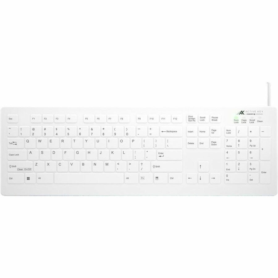 CHERRY AK-C8112 Medical Keyboard - Permanent Cable - US Layout - (CF/WIN LEFT) Red