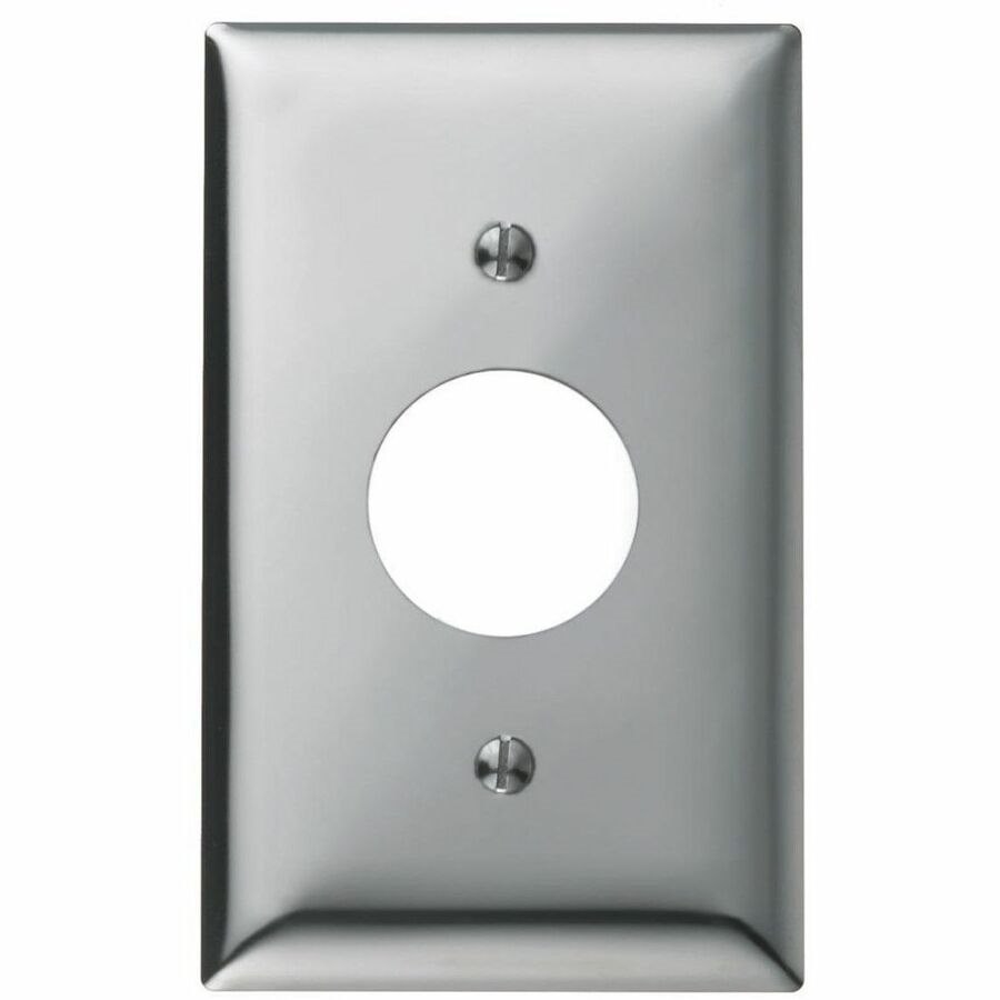 Hubbell Wallplate, 1-G, 1.40 Opening, CHR PLT