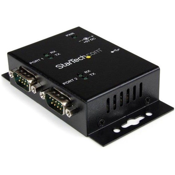 StarTech.com USB to Serial Adapter &acirc;&euro;" 2 Port &acirc;&euro;" Wall Mount &acirc;&euro;" Din Rail Clips &acirc;&euro;" Industrial &acirc;&euro;" COM Port Retention &acirc;&euro;" FTDI &acirc;&euro;" DB9