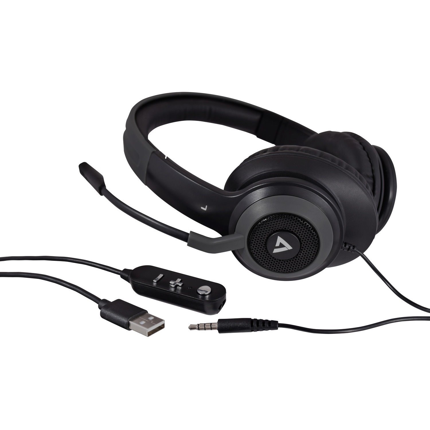 V7 Premium HC701 Wired Over-the-head, Over-the-ear Stereo Headset - Grey