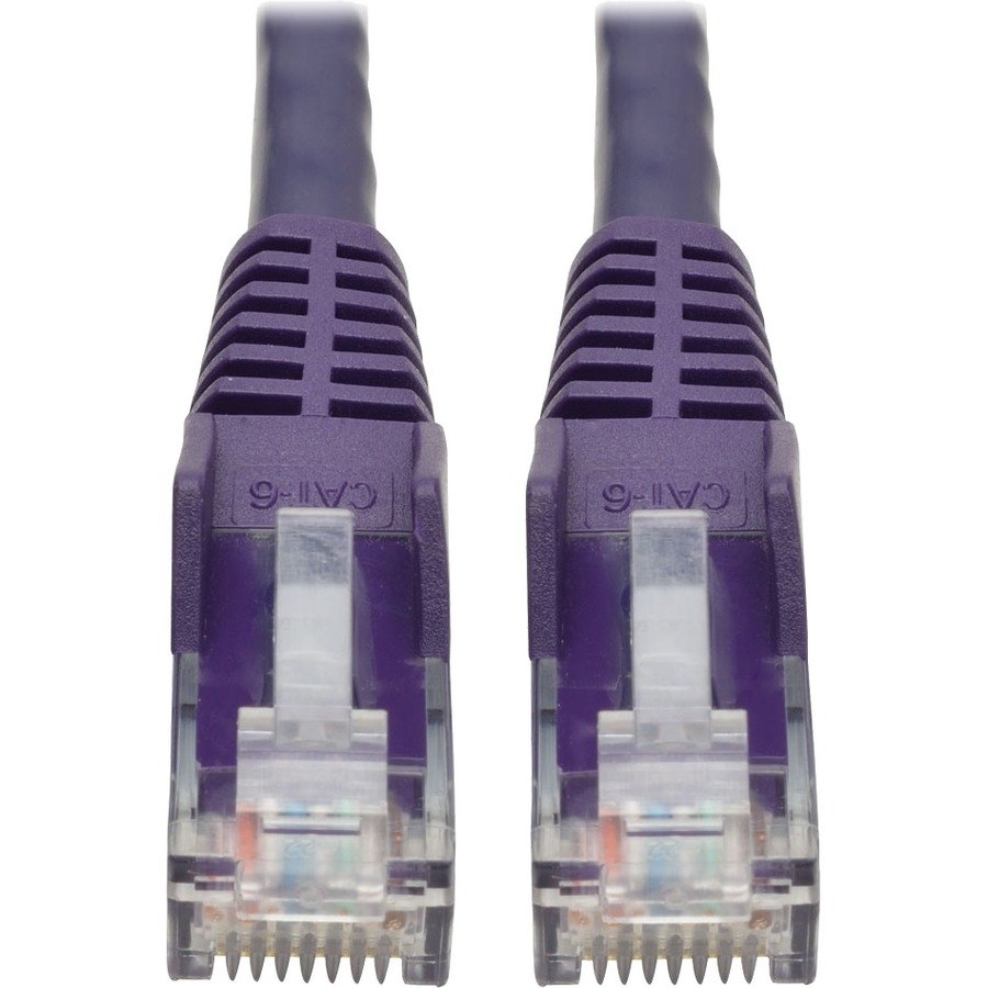 Eaton Tripp Lite Series Cat6 Gigabit Snagless Molded (UTP) Ethernet Cable (RJ45 M/M), PoE, Purple, 2 ft. (0.61 m)