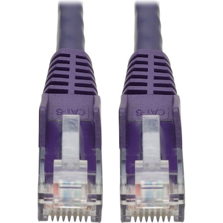 Eaton Tripp Lite Series Cat6 Gigabit Snagless Molded (UTP) Ethernet Cable (RJ45 M/M), PoE, Purple, 2 ft. (0.61 m)