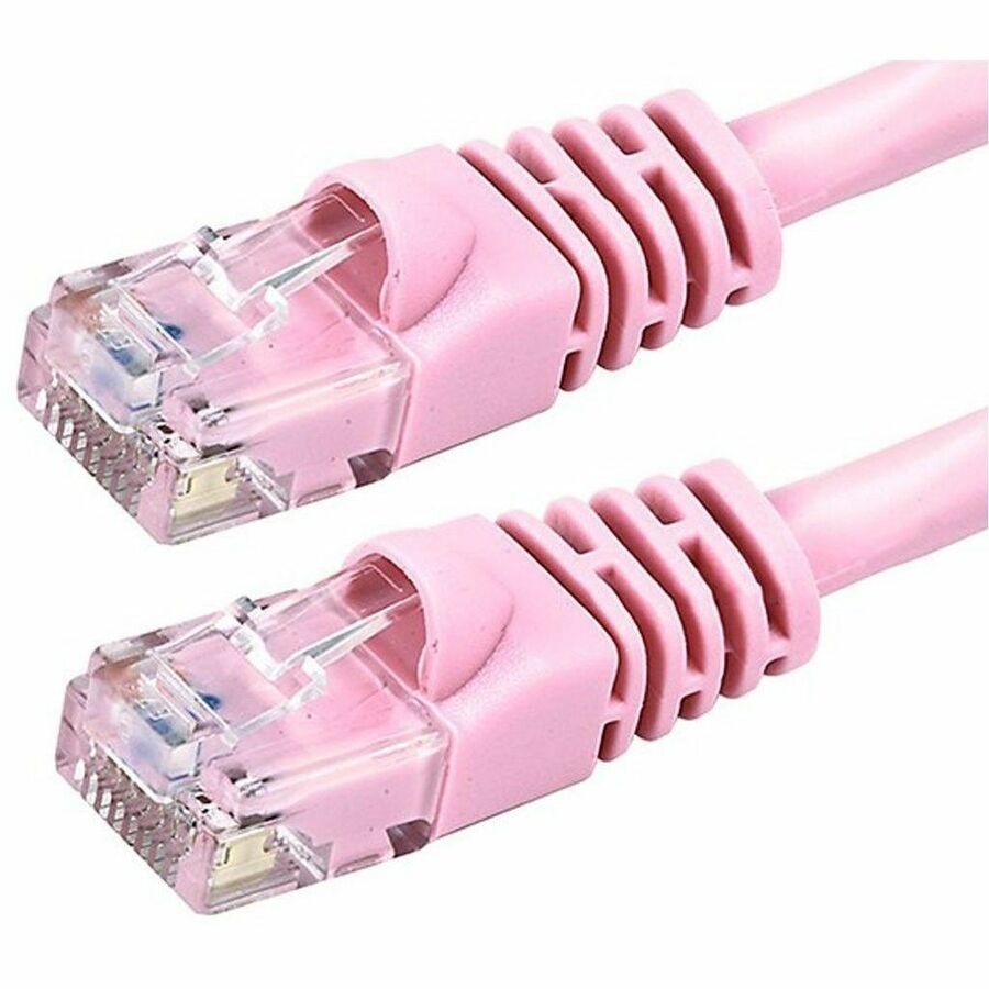 Monoprice Cat6 7FT Pink Patch Cable_ Utp_ 24Awg_ 550MHZ_ Pure Bare Copper_ Snagl