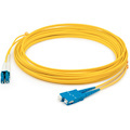 AddOn 3m SC to LC Yellow OS2 Duplex OFNR (Riser-Rated) SMF Fiber Patch Cable