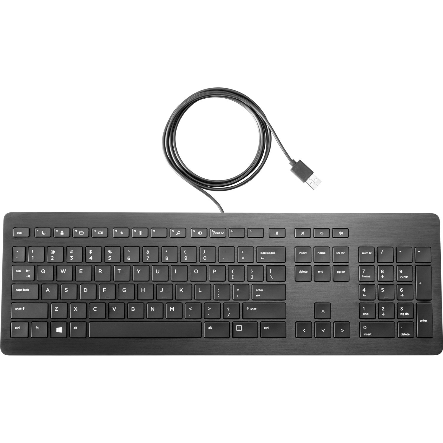 HP Premium Keyboard - Cable Connectivity - USB Interface - English (US) - Black