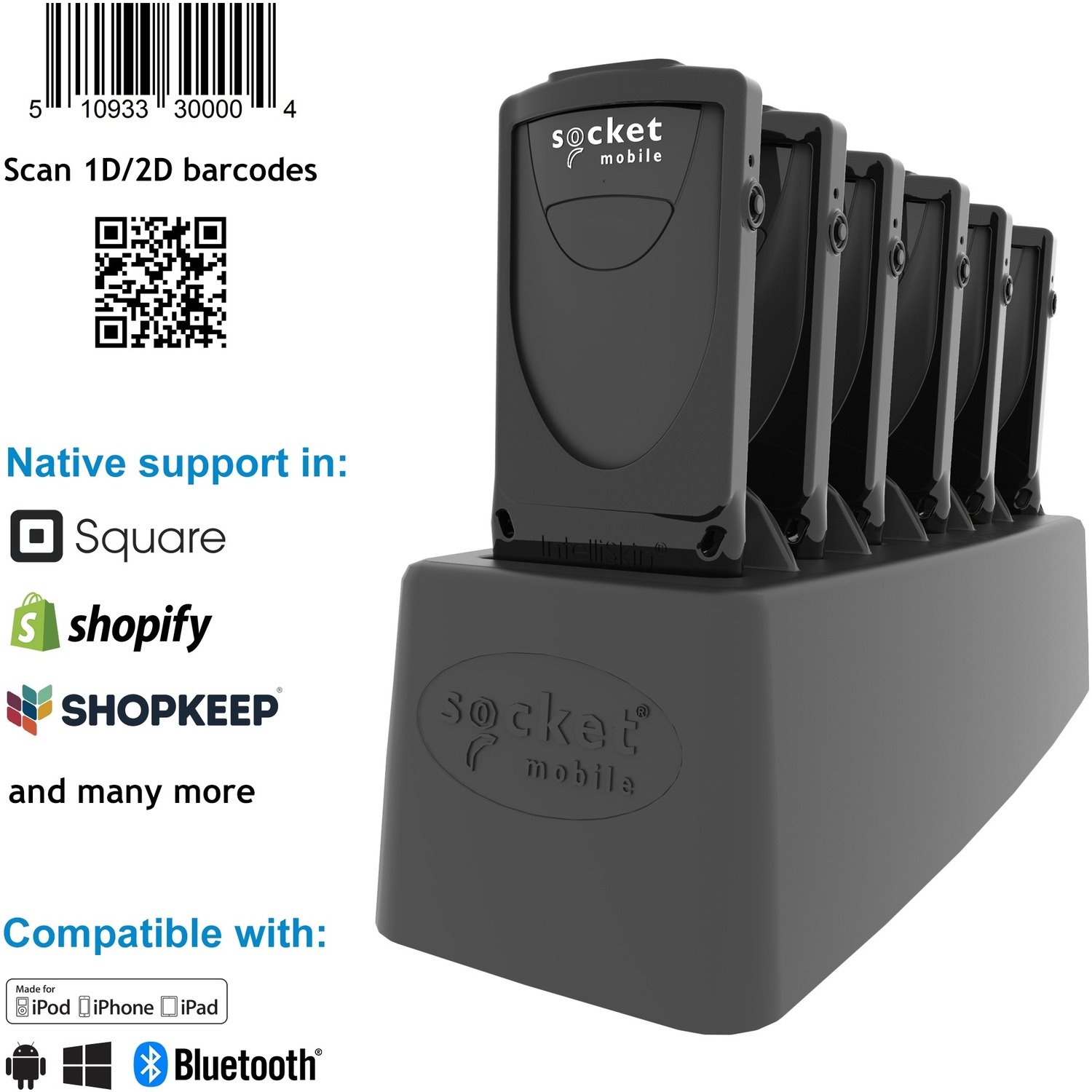 Socket Mobile DuraScan D860 Handheld Barcode Scanner - Wireless Connectivity