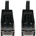 Eaton Tripp Lite Series Cat6a 10G Snagless Molded Slim UTP Ethernet Cable (RJ45 M/M), PoE, Black, 6 in. (15 cm)