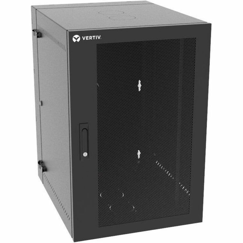 Vertiv VR Rack 19U Server Rack Enclosure | Wall Mount | 914.4x609.6x787.4mm 36x24x31in (HxWxD) | Mesh door | Full depth | rack cabinet (VR1010)