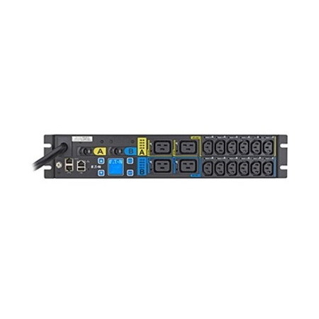 Eaton Managed rack PDU, 2U, L6-30P input, 5.76 kW max, 200-240V, 24A, 10 ft cord, Single-phase, Outlets: (12) C13, (4) C19