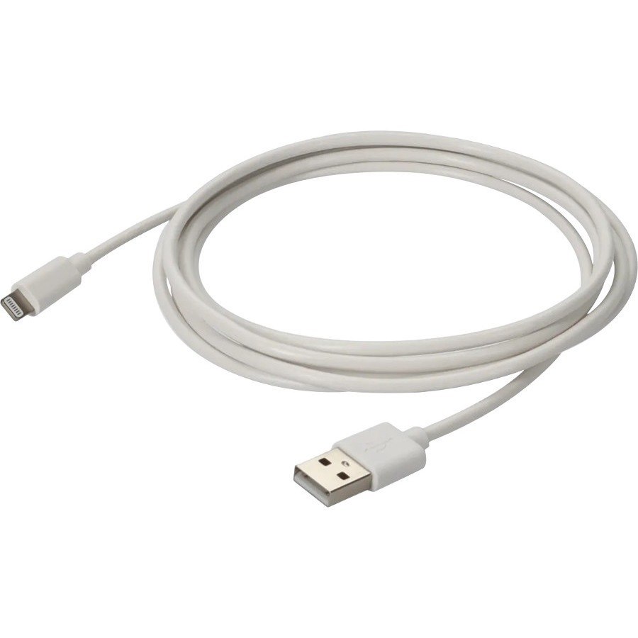 AddOn 2.0m (6.6ft) USB A 2.0 Male to Lightning Male Sync and Charge White Cable
