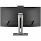 ViewSonic VG3457CV 34 Inch Ultrawide QHD 1440p Curved Video Conferencing Docking Monitor with Windows Hello Compatible IR Webcam, Advanced Ergonomics, and 100W USB C for Home and Office