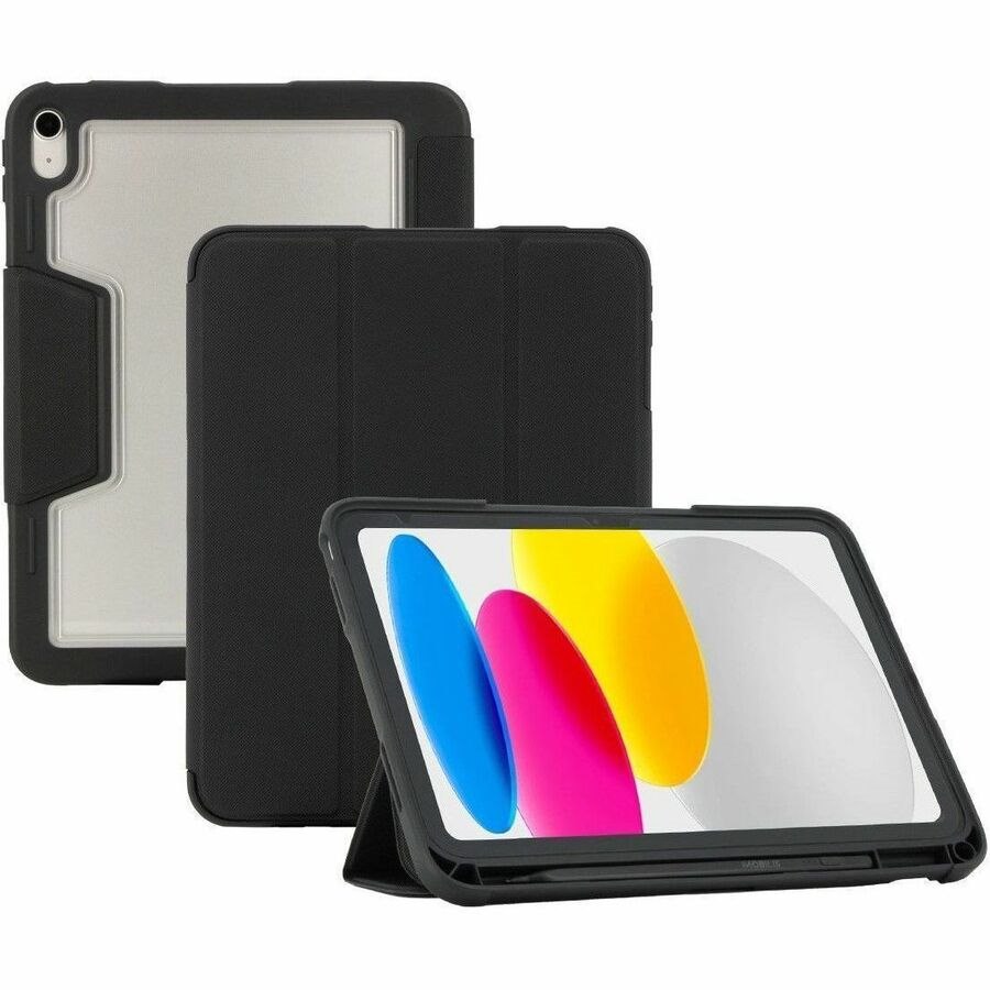 MOBILIS Rugged Carrying Case (Flap) for 27.7 cm (10.9") to 27.9 cm (11") Apple iPad (11th Generation), iPad (10th Generation) Tablet - Black, Transparent
