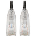 Eaton Tripp Lite Series Cat6 Gigabit Snagless Slim UTP Ethernet Cable (RJ45 M/M), PoE, Black, 8-in. (20.32 cm)