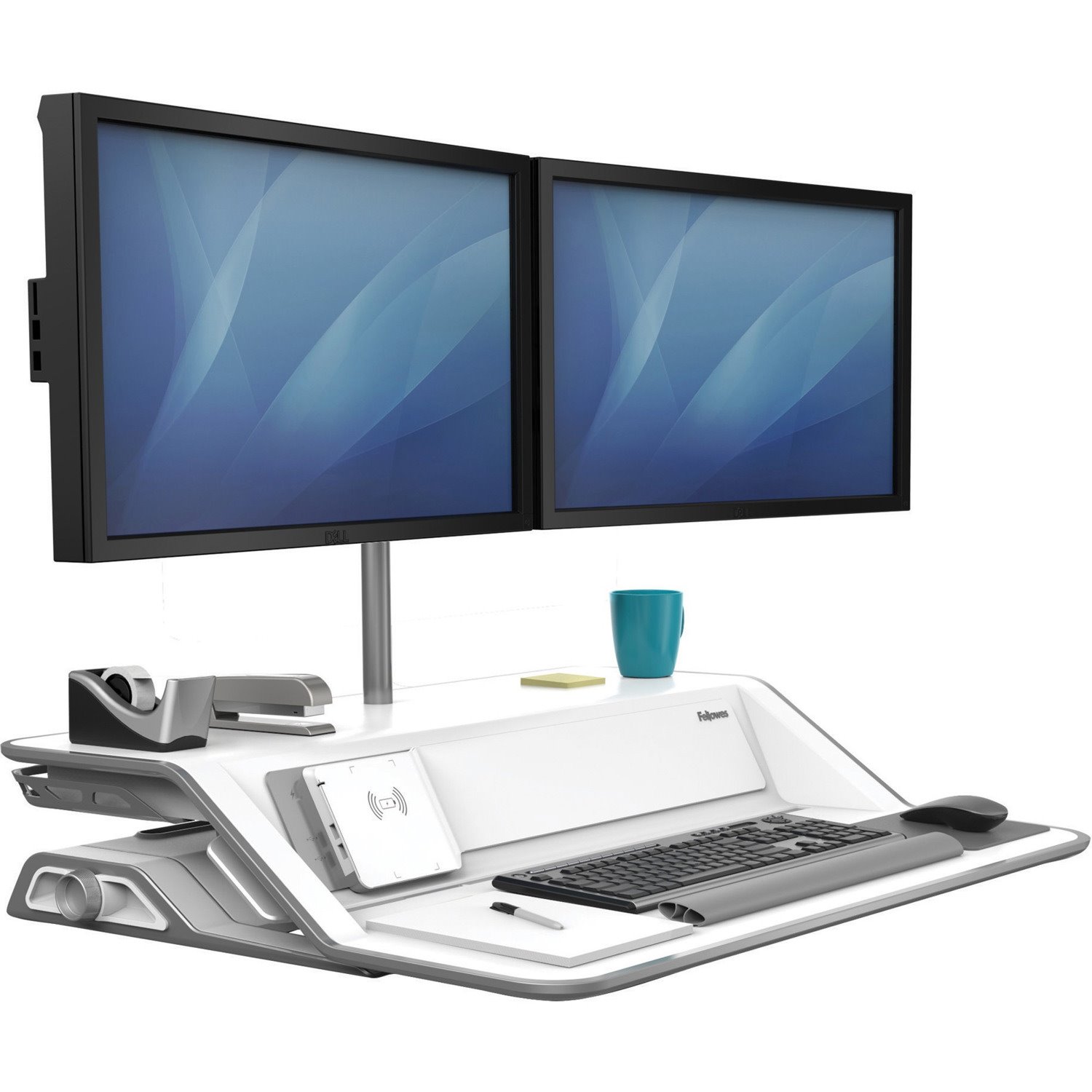 Fellowes Lotus&trade; DX Sit-Stand Workstation - White